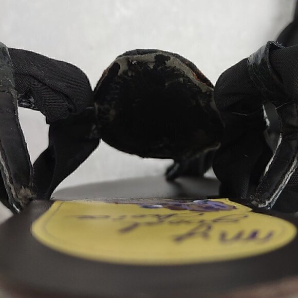 My Good Choice Black Ribbon Sandals With Gold Accent. Size 38 EU = US Size 6. - Picture 6 of 10